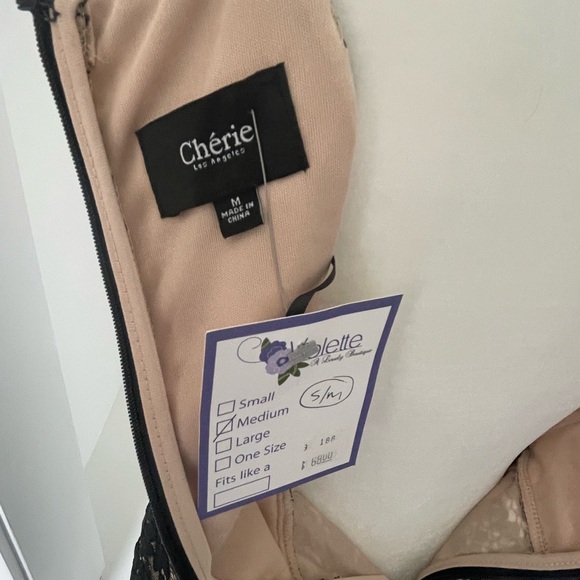 NWT Cherie Los Angeles Elegant Black Lace Sleeveless Dress Medium - Picture 2 of 8